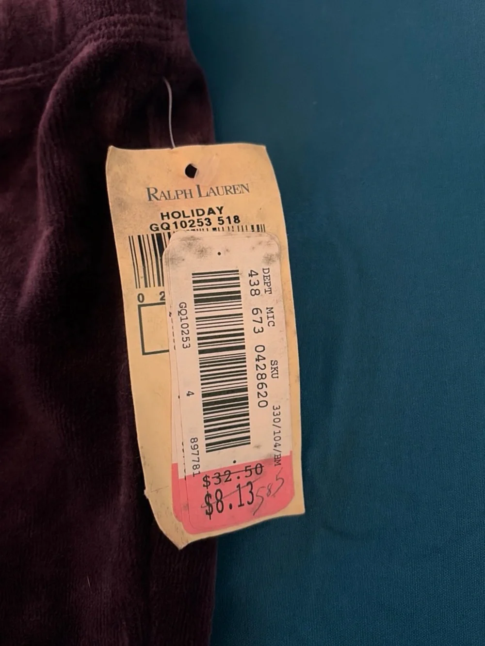 Ralph Lauren plush velvet